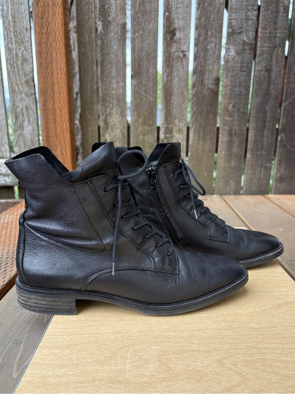 Paul Green Bernadette Lace-Up Ankle Combat Boot In Black Sz UK 6/ US 8.5